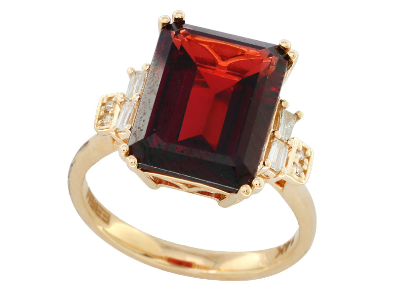 Emerald cut Garnet Ring – kahnfinejewelry