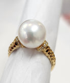 14k single pearl ring