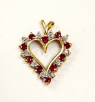 ruby & diamond heart pendant