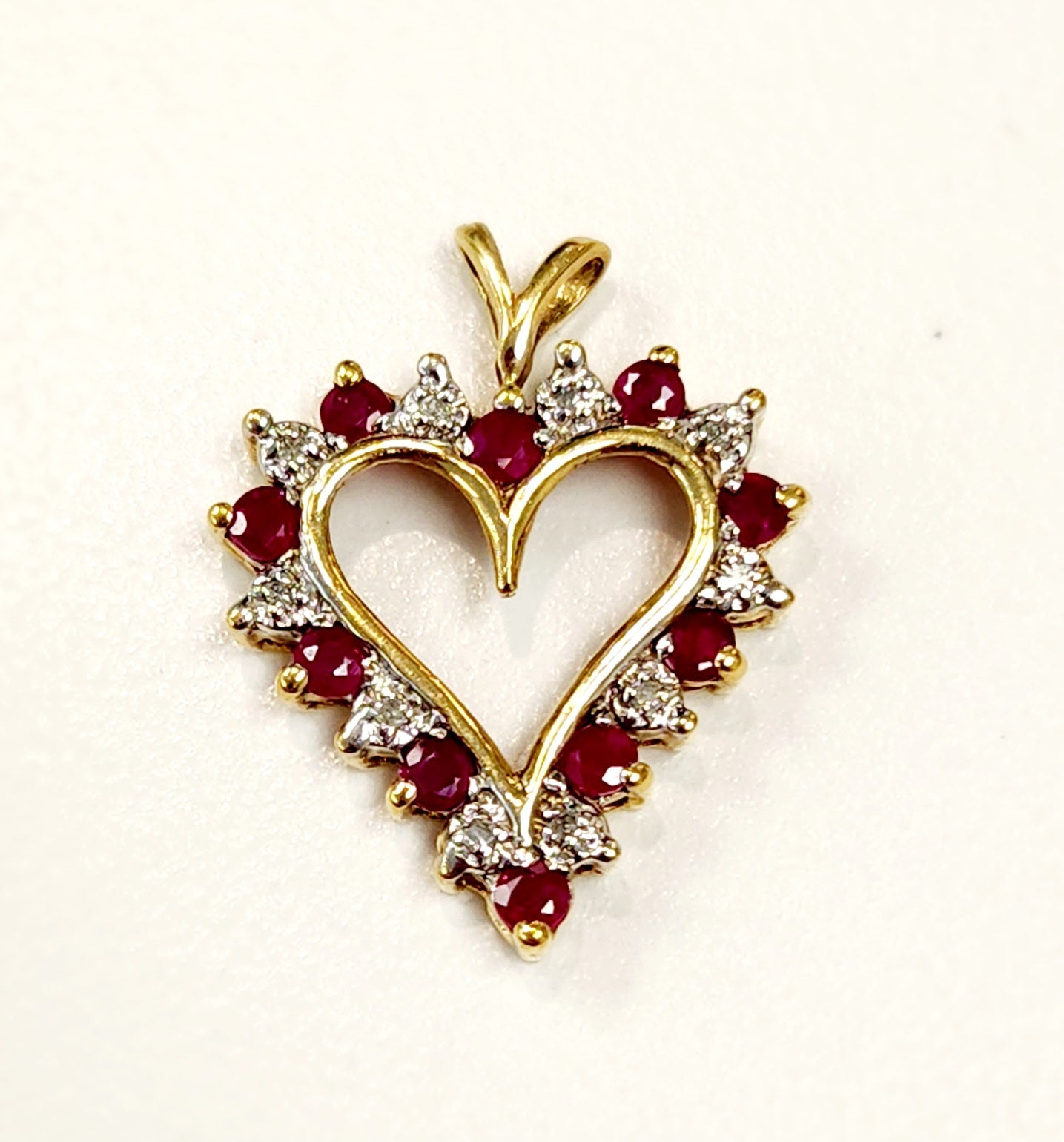 ruby & diamond heart pendant