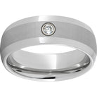 serinium® band with one .06 brilliant round diamond and laser satin finish